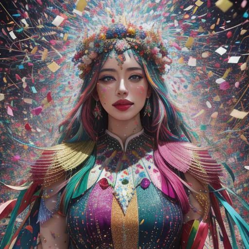 colorful world of confetti, festive 🎉ConfettiInspired Artwork Vibrant