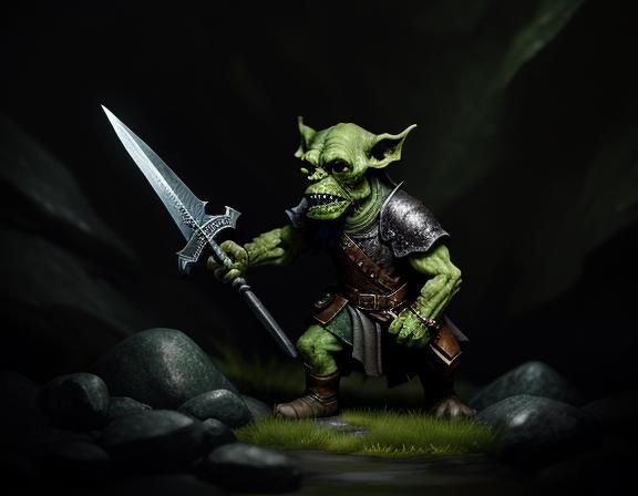 a goblin weilding in a small sword