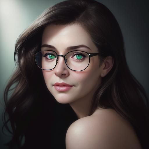 glasses, green eyes - AI Generated Artwork - NightCafe Creator