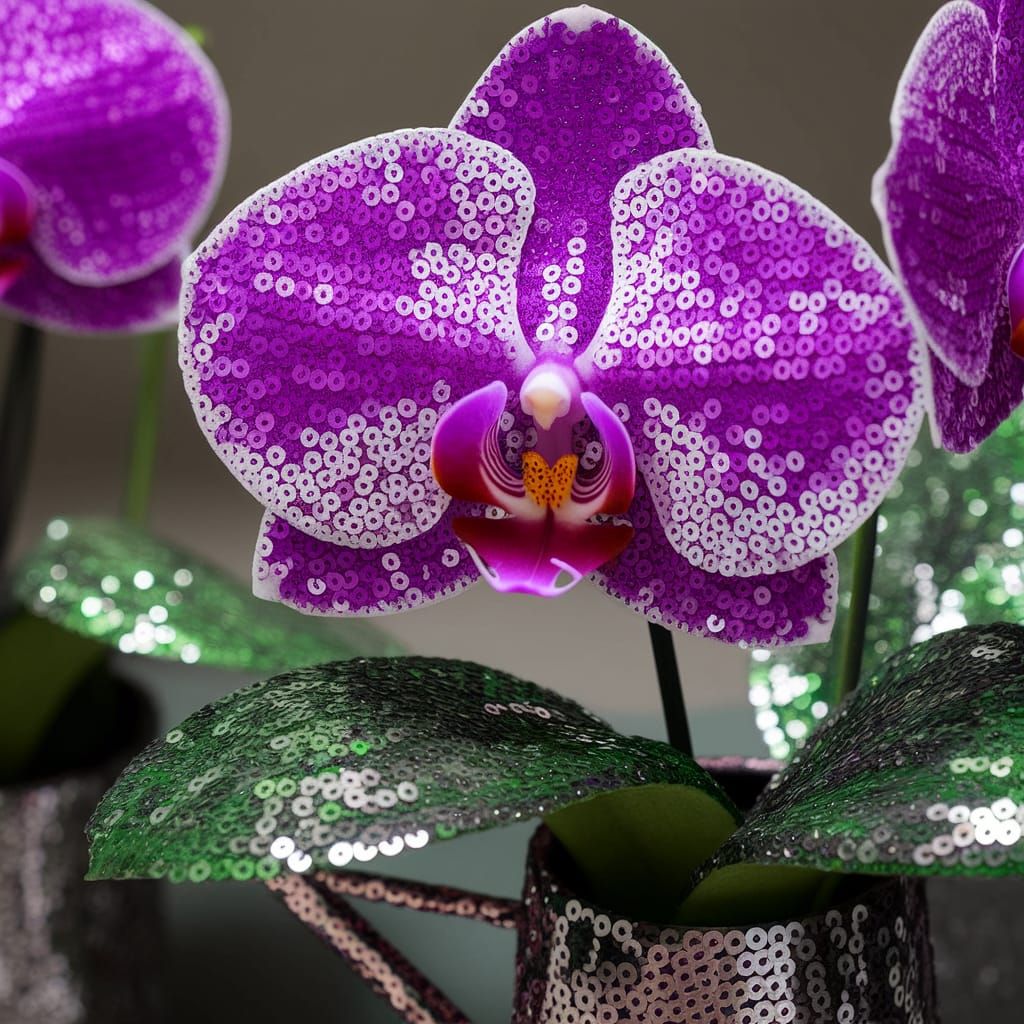 lovely sequin orchids  by @Bubble Tea