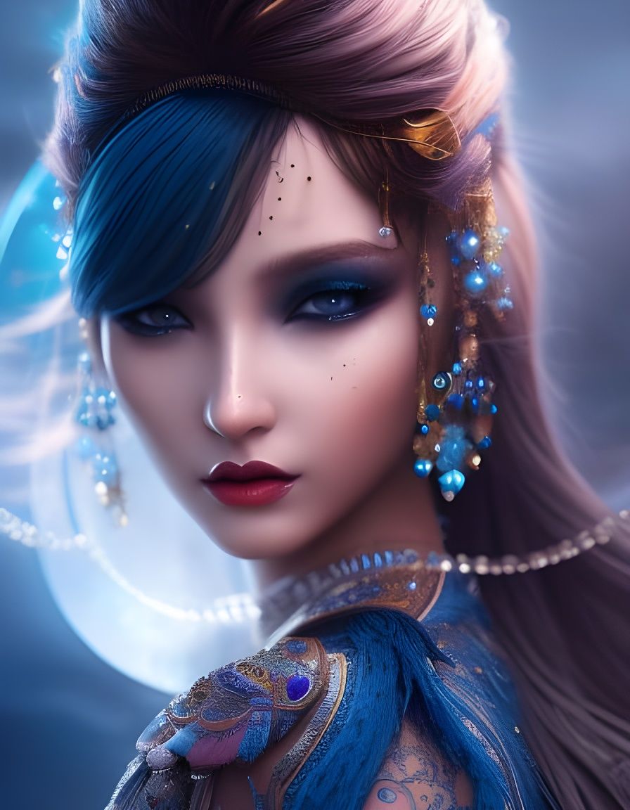 Norelia - Goddess of The Blue Moon - AI Generated Artwork - NightCafe ...