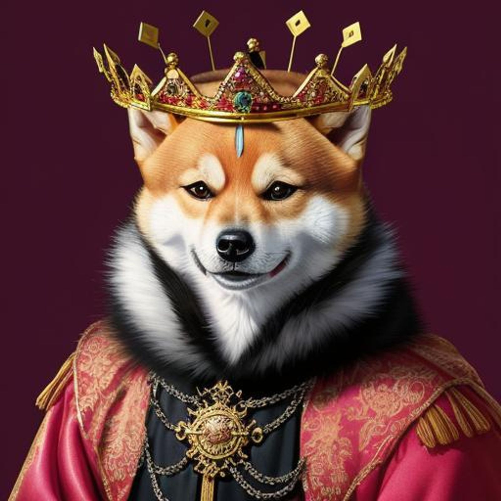 Shiba Inu wearing royal attire - AI Generated Artwork - NightCafe Creator