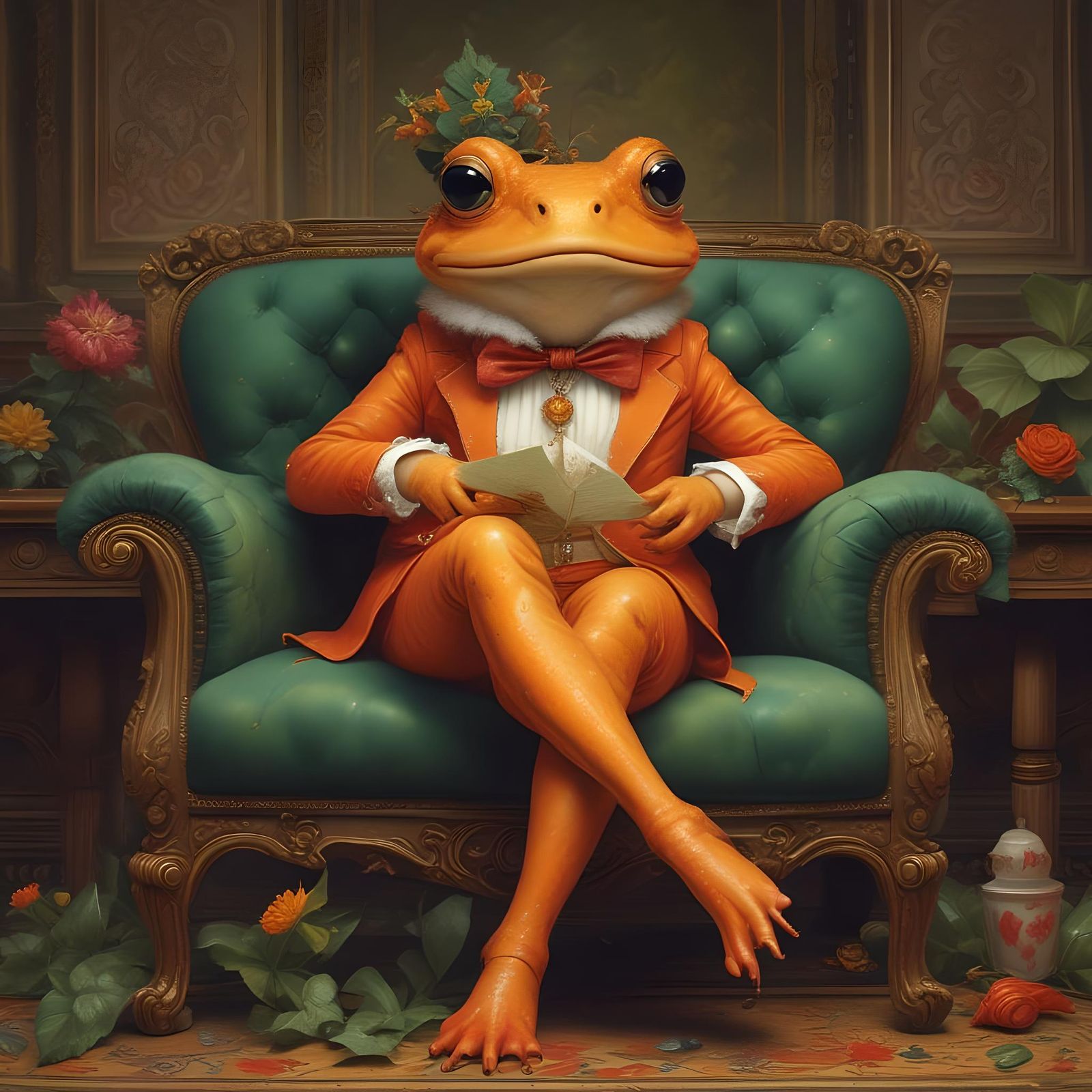 Orange Frog On Couch