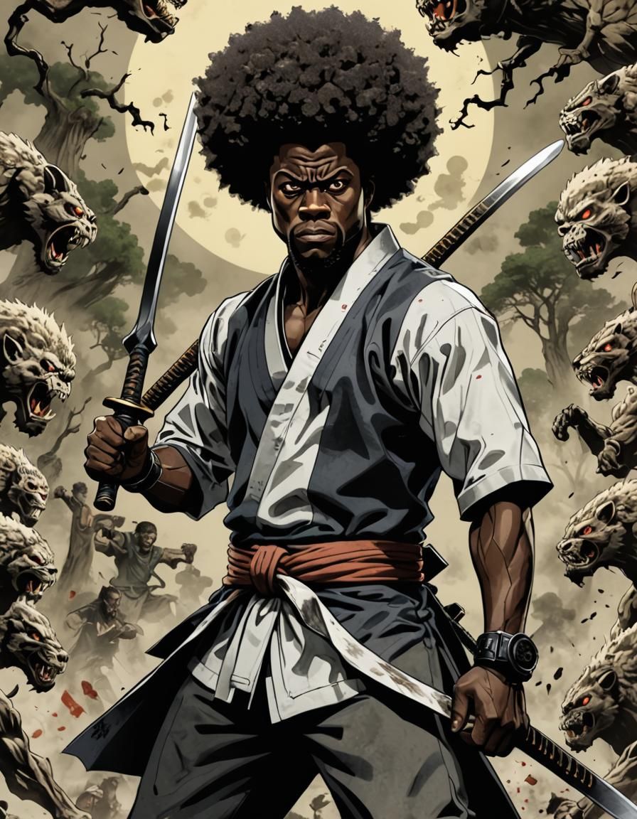 Kevin Hart as Afro Samurai - AI Generated Artwork - NightCafe Creator