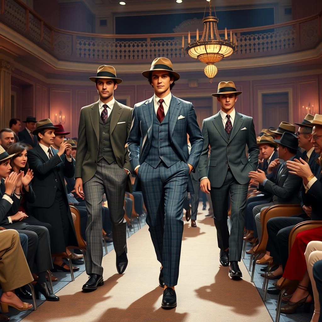 Vintage Fashion Show in 1950s Style Hall