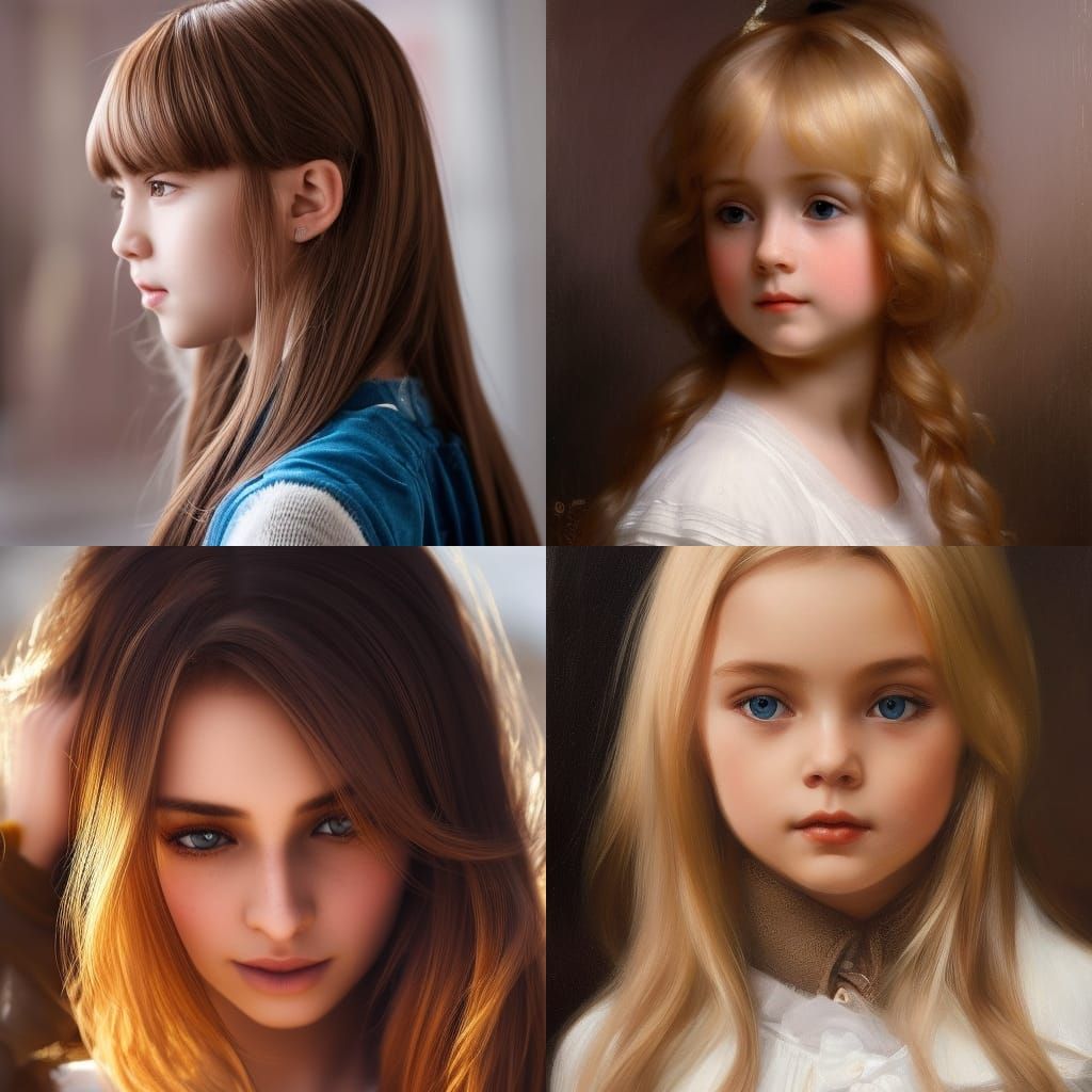 Adorable school aged girl with blonde hair