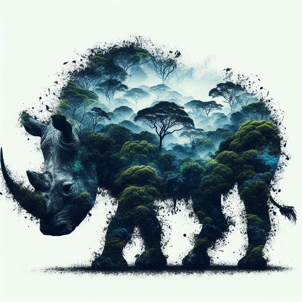 double exposure beautiful fantasy DALL-E 3 portrait landscap...