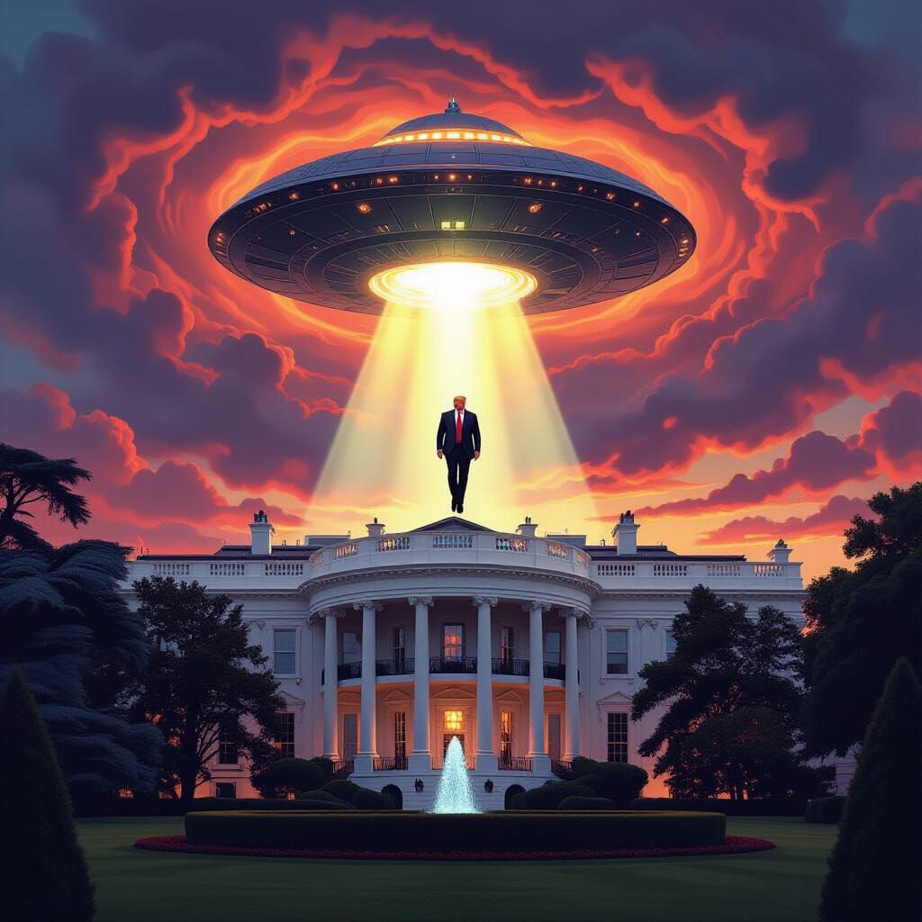 Alien Abduction Over White House Gardens