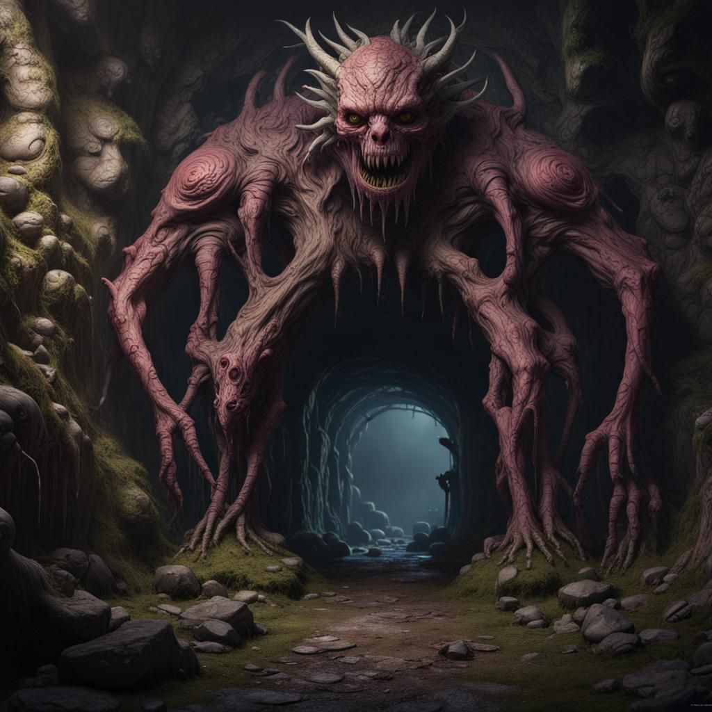 Creepy tunnel dwelling monster