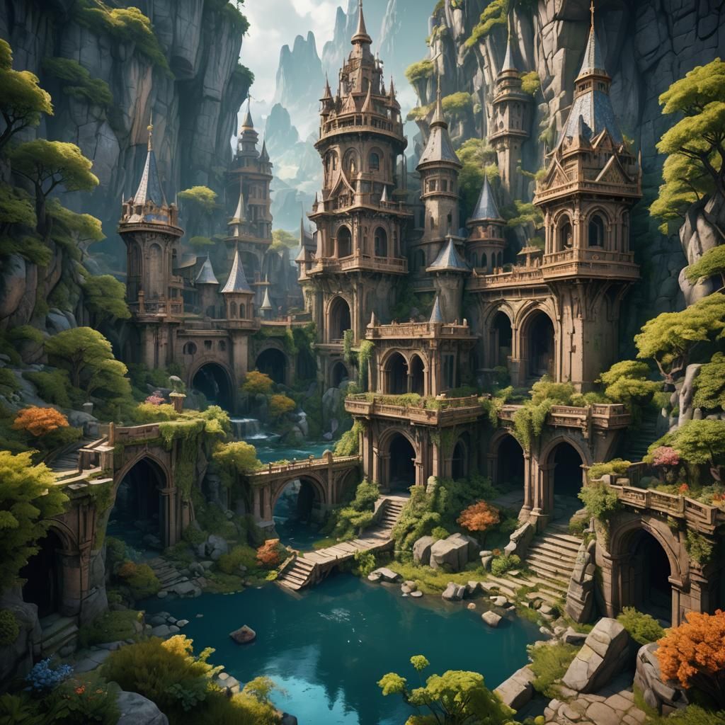 Serene Fantasy Concept Art in Deep Color