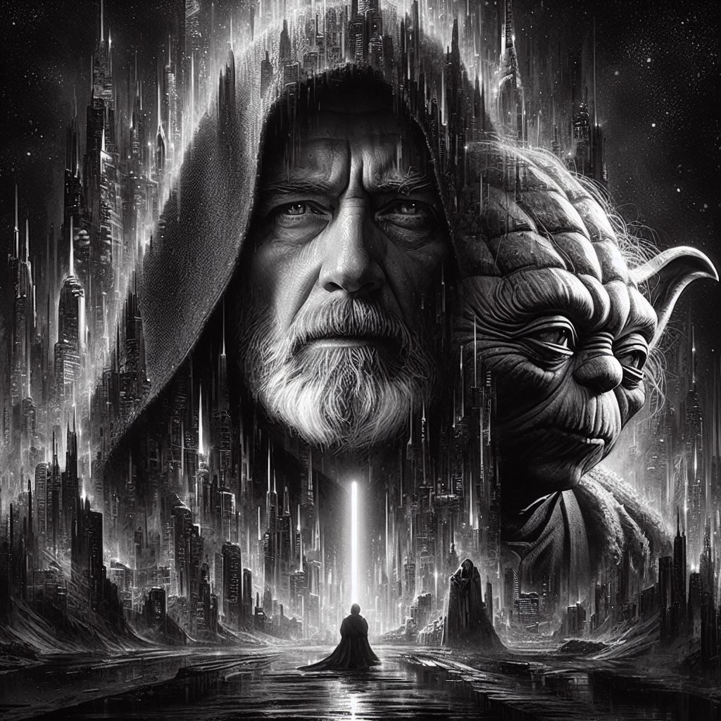 Obi Wan Kenobi & Yoda confront Luke Skywalker