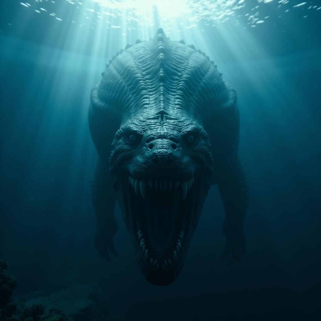 Terrifying photorealistic horror art creation of an evil vic...