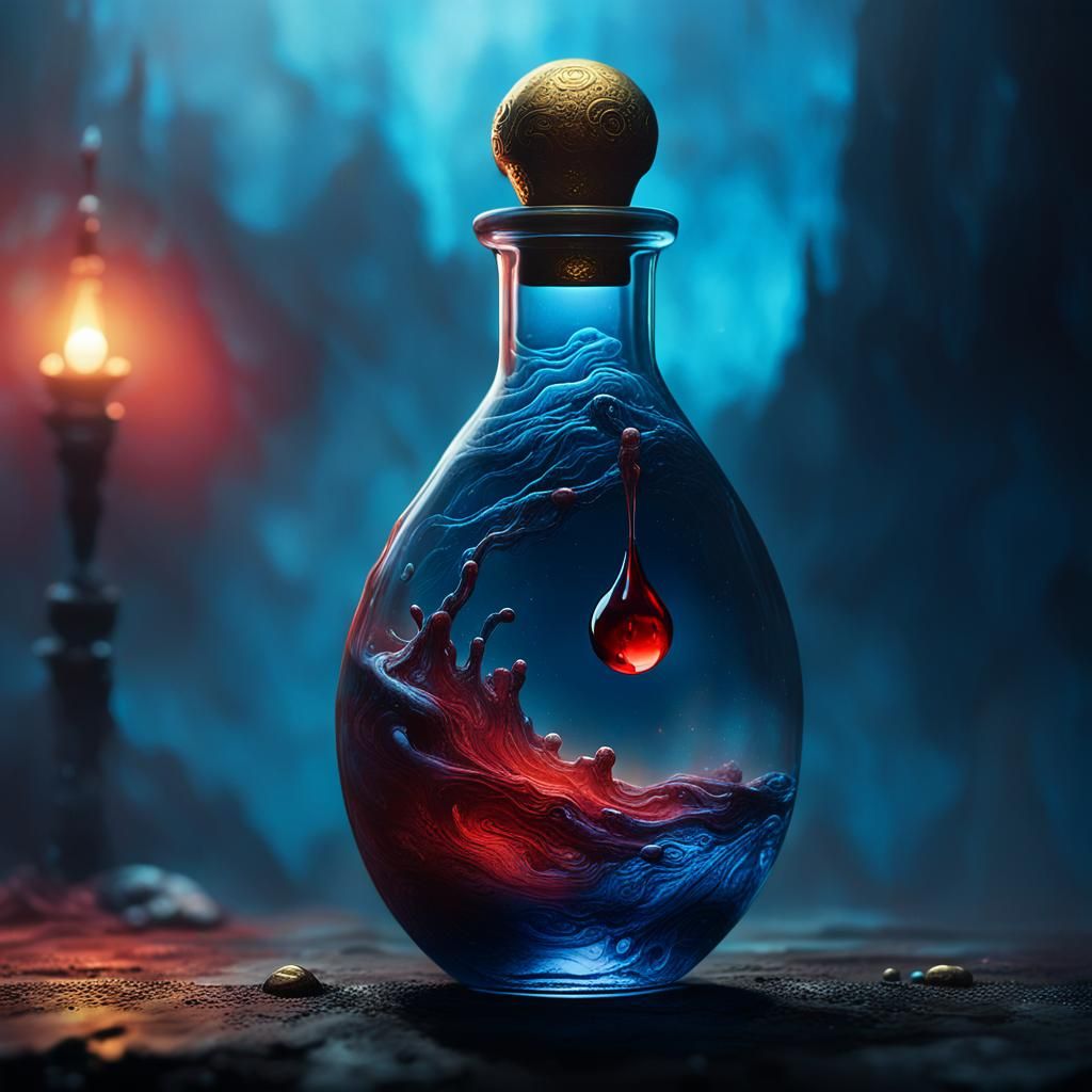 blood drop in the bottle
