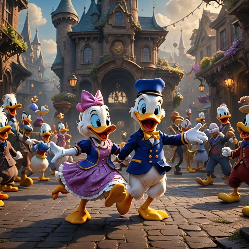 Donald and Daisy Duck Dancing, Movie Poster