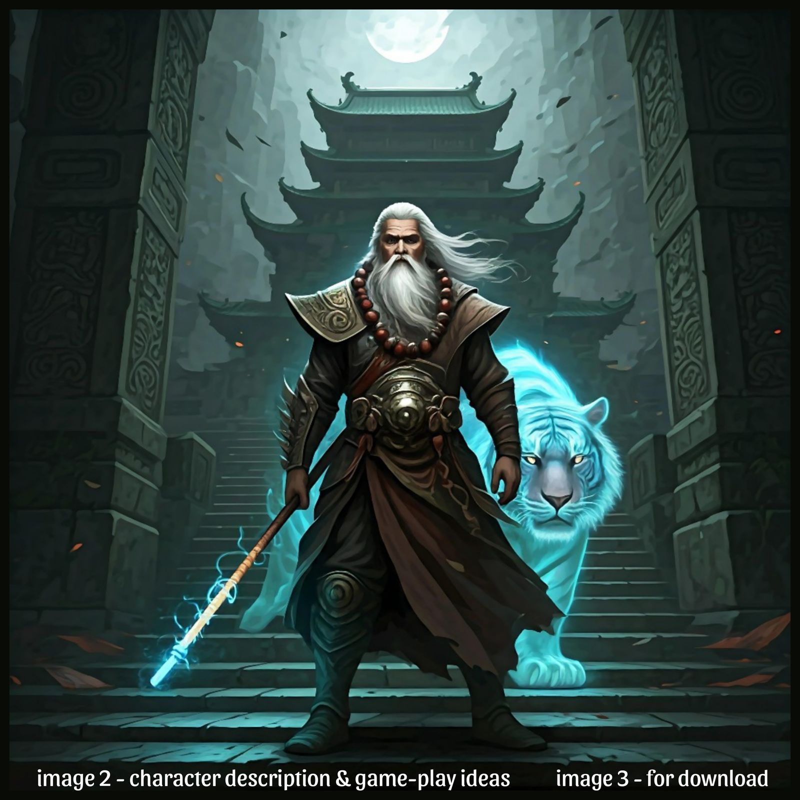 Monk and Sacred Tiger: Guardians of the Temple