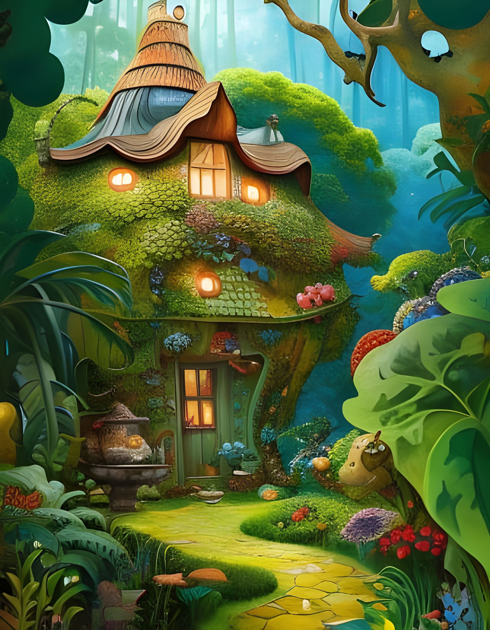 Whimsical Cottage Deep in the Forest  by @Sharonjoy