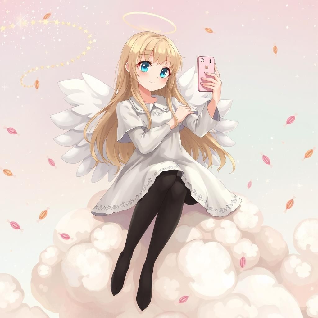 Angel taking a selfie 😇📱☁