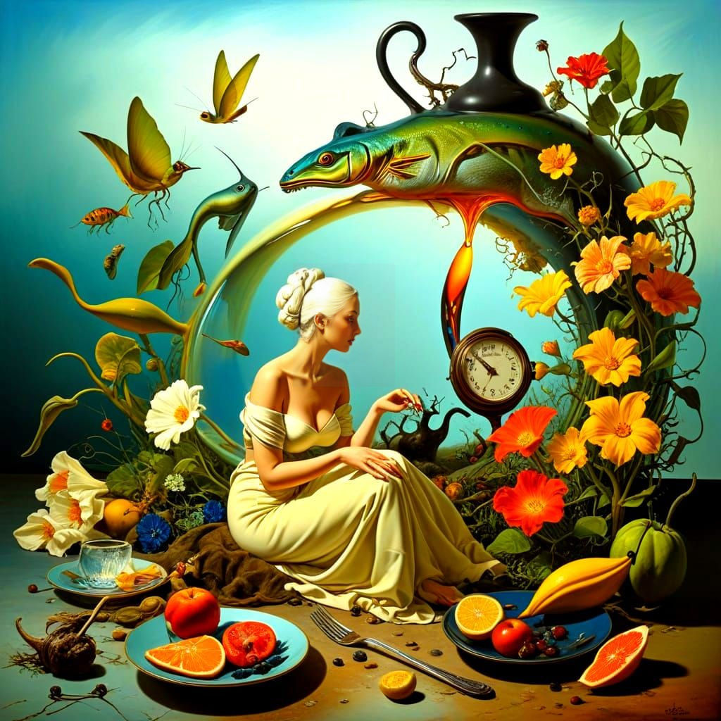 Surrealistic Dreamscape in High Contrast