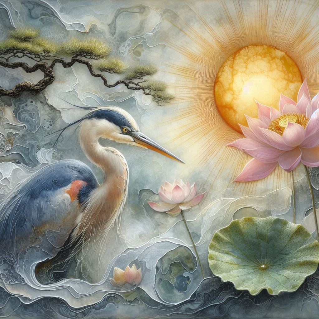 The tale of the heron and lotus