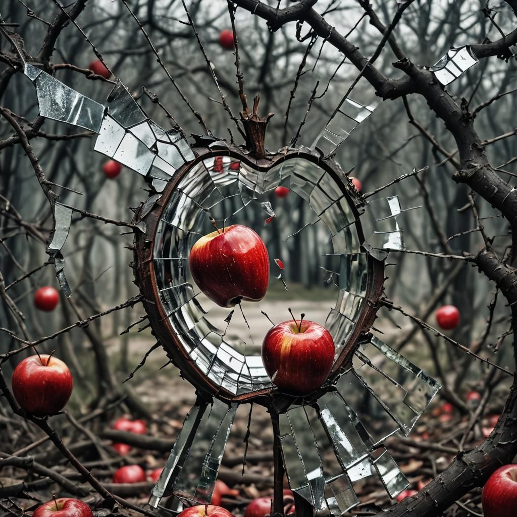 red apple rotting.