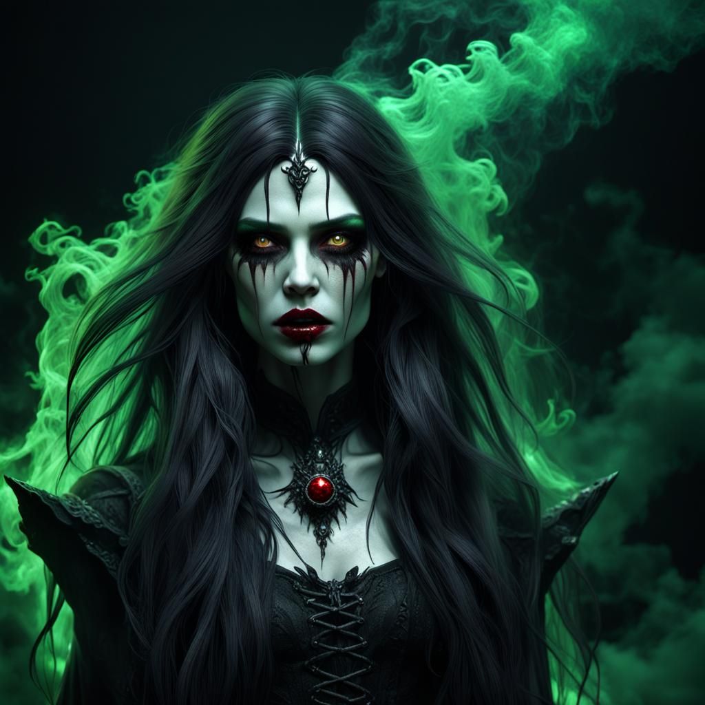 dark green witch - AI Generated Artwork - NightCafe Creator