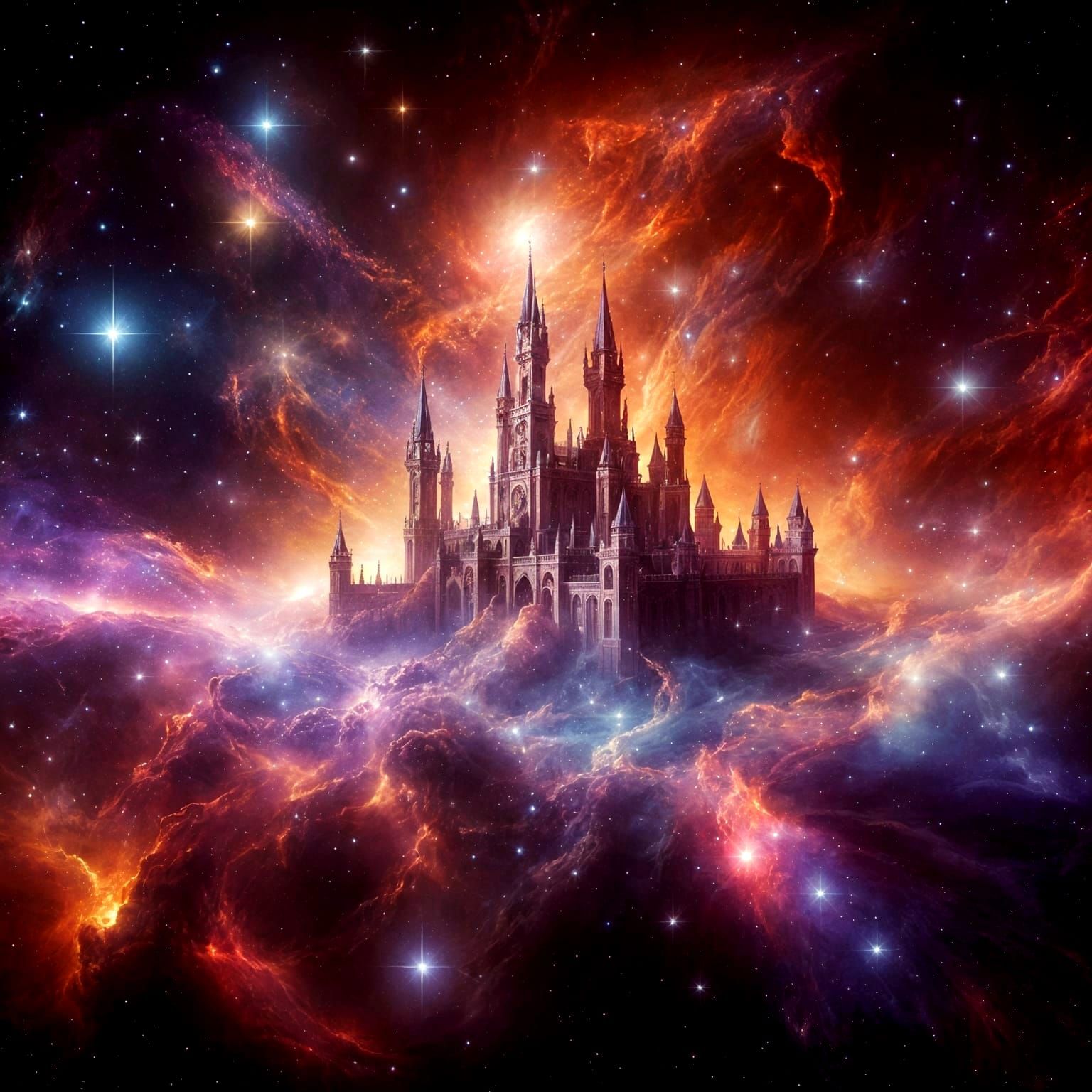 Cosmic castle  by @Lilsilverfish