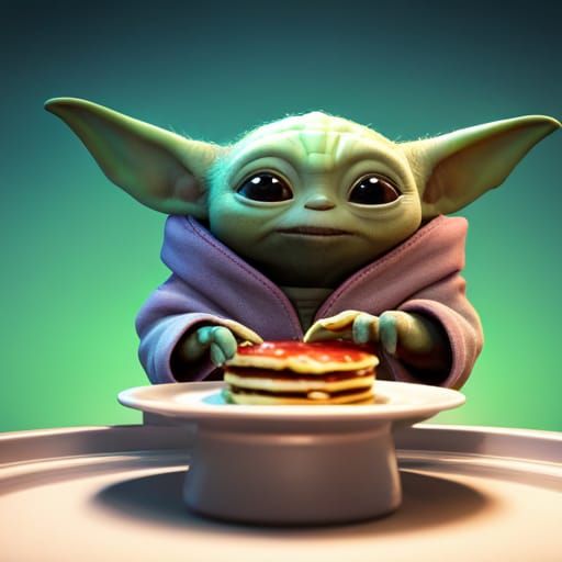 Adorable STAR WARS Fan Art Show Baby Yoda Eating Disneyland Treats
