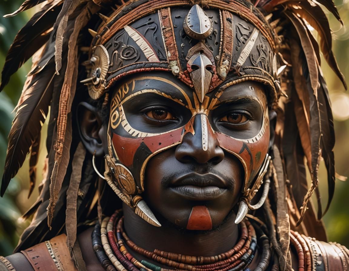 tribal warrior mask  by @PointDexter