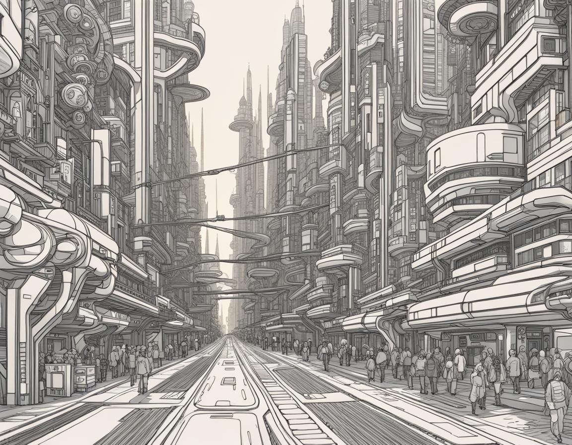 Futuristic City Street  by @John from Youngstown