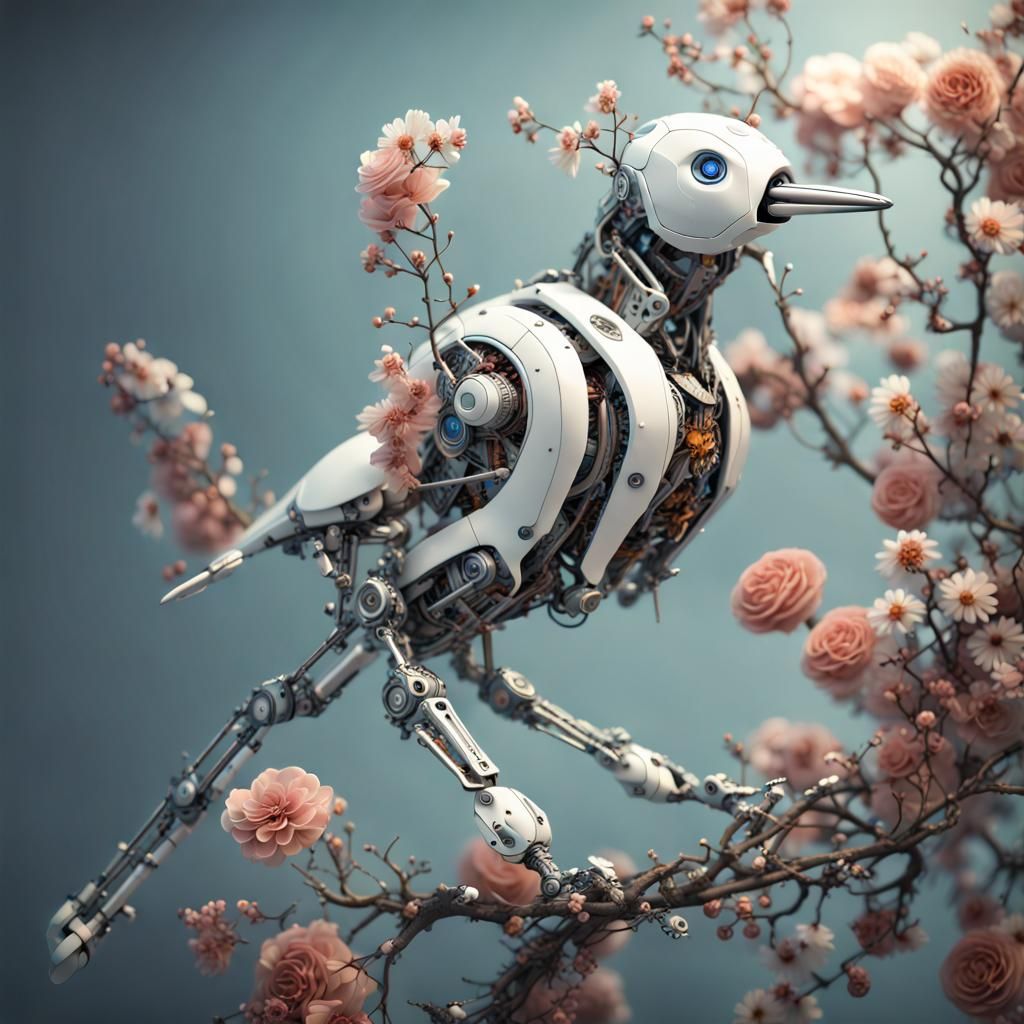 Robotic Bird AI Generated Artwork NightCafe Creator