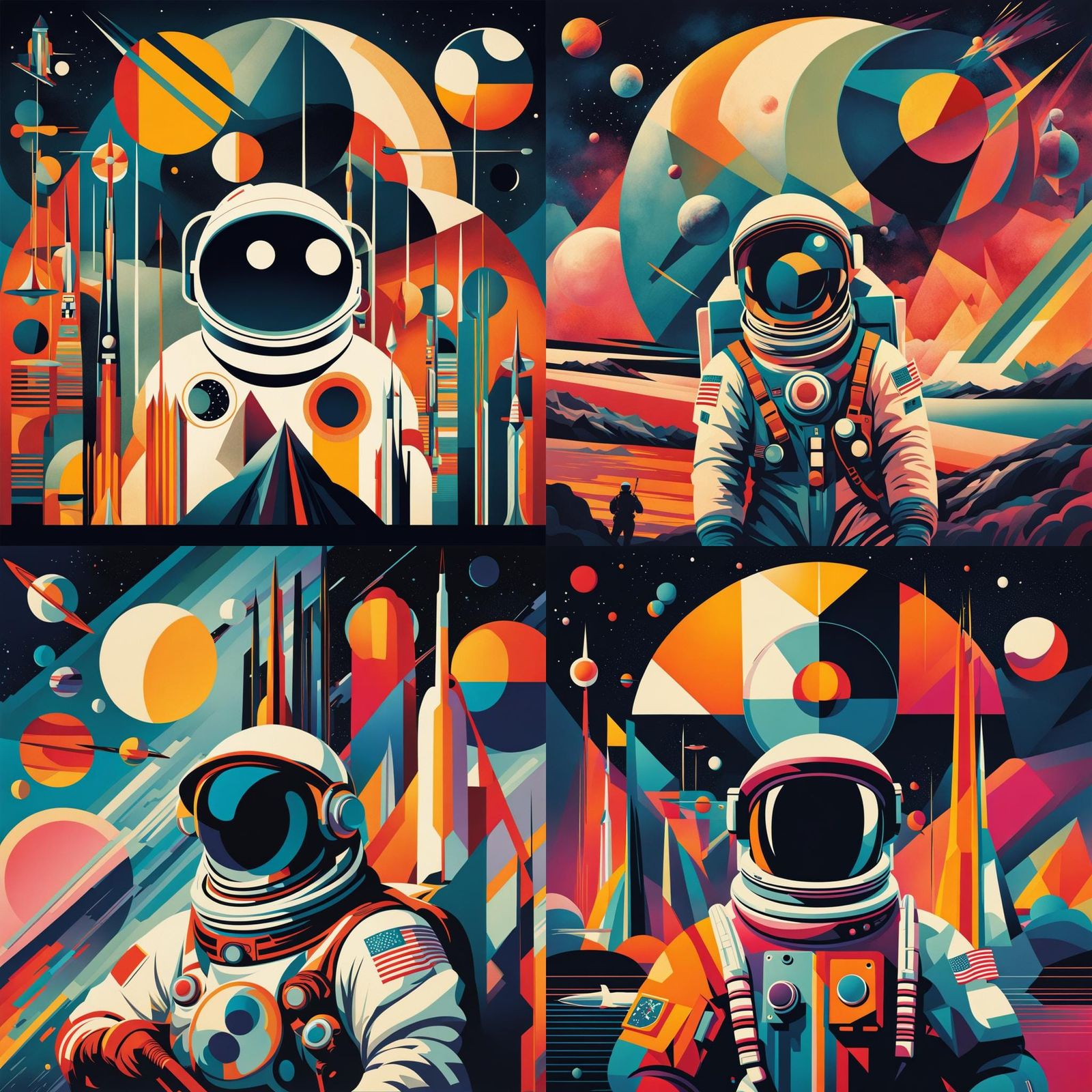 geometric, graphic, abstract, faded design science fiction Nasa ...