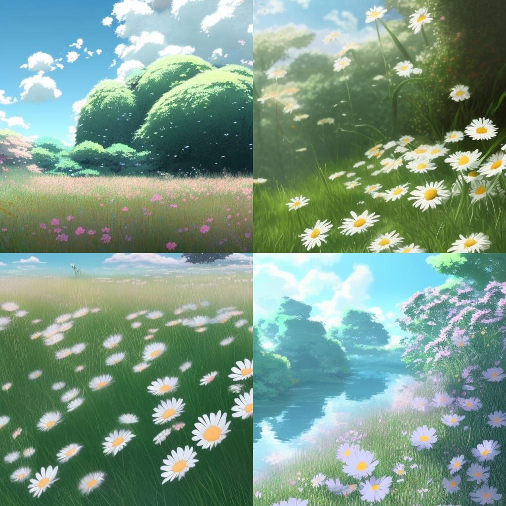 Daisies in Anime Key Visual Style