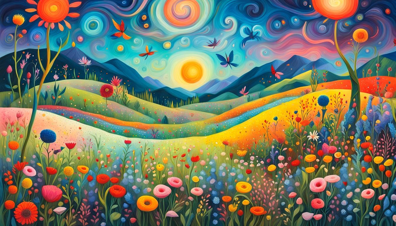 Enchanted Meadow: A Whimsical Fantasy Landscape