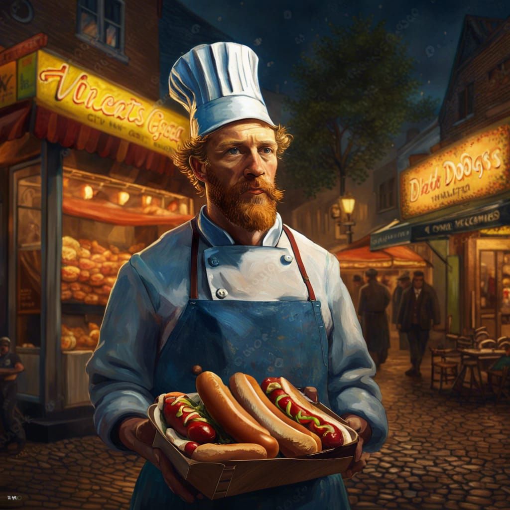 Van Gogh's Hotdogs! (The Starry Sausages)  by @Anissa Kate