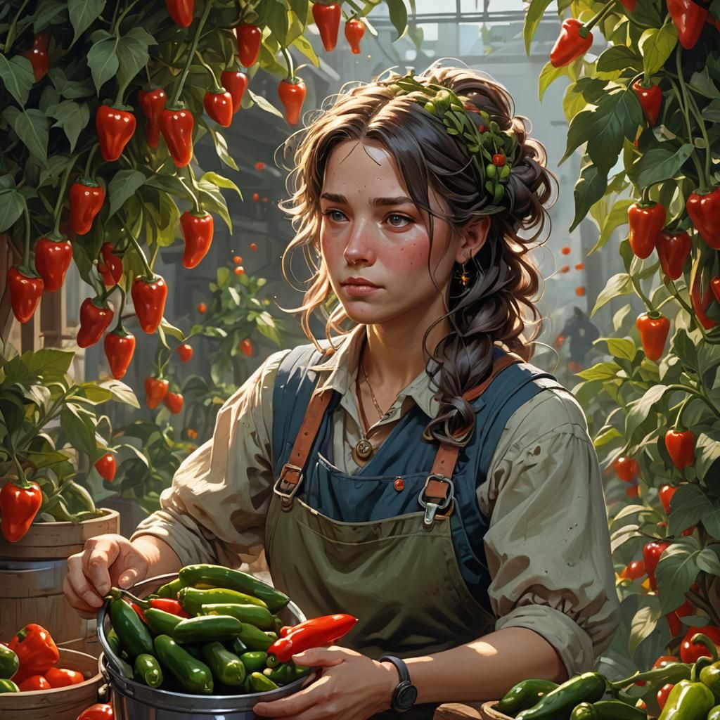 Piper picking pickles peppers