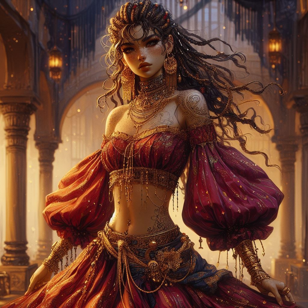 Billowing Red Sleeves