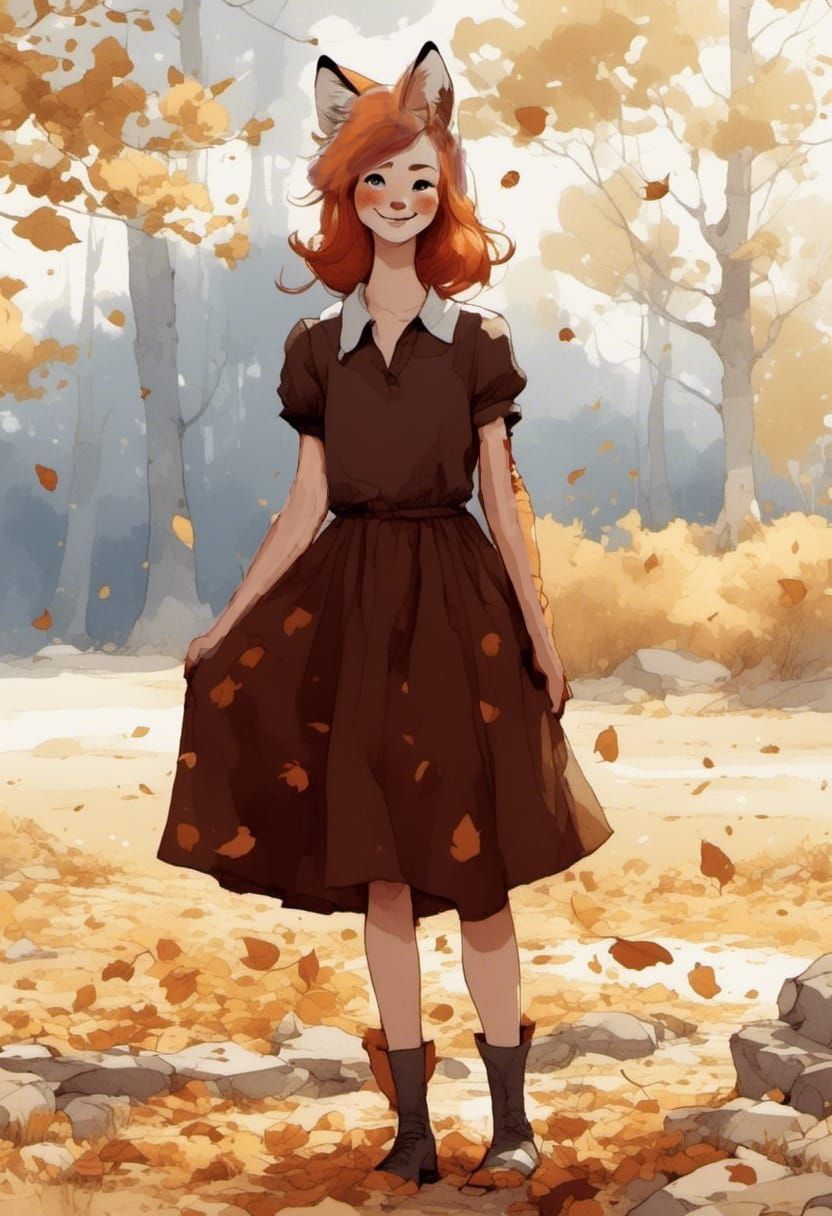 Fox-girl Vixen in the fall colors.