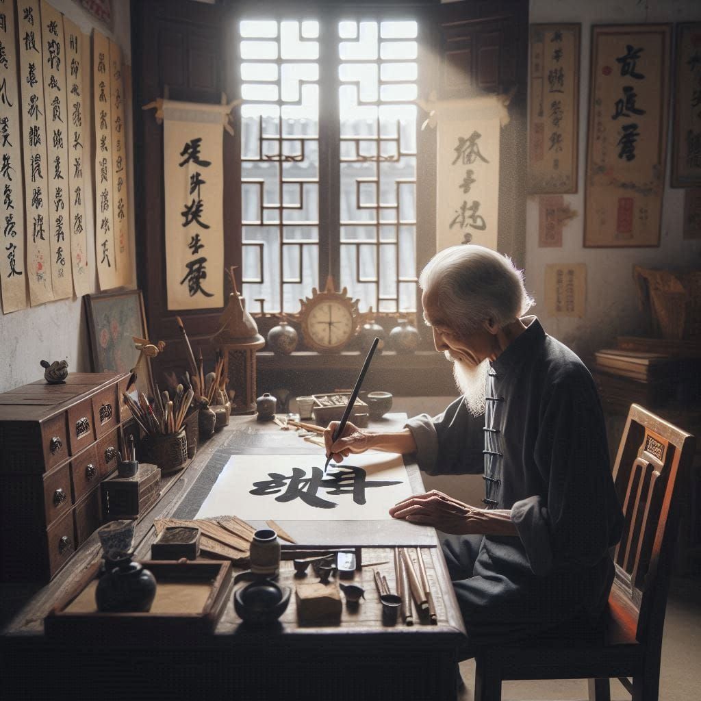 Ink and Wisdom: A Moment of Creation