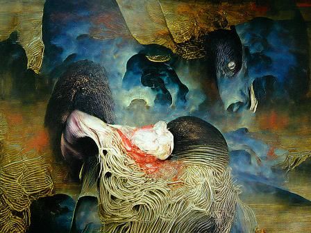 beautiful nightmare detailed painting oil on canvas zdzisław...