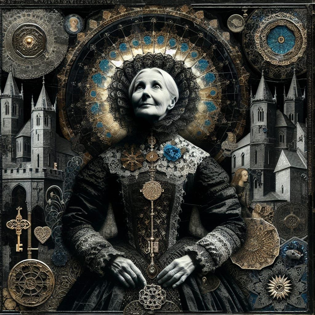 Gothic Collage of Luminous Woman for Magazine Cover