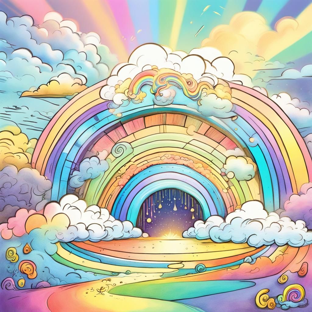 Rainbow gate doodle - AI Generated Artwork - NightCafe Creator