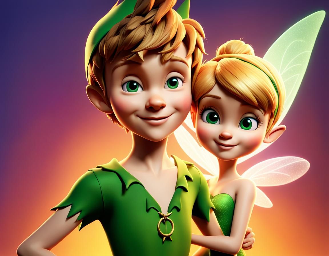 ((Peter Pan)) and Tinkerbell AI Generated Artwork NightCafe Creator