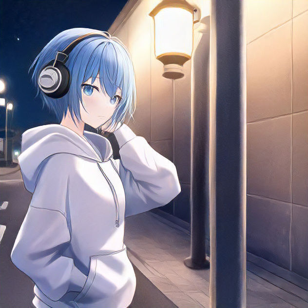 anime girl wearing headphones AI Generated Artwork NightCafe