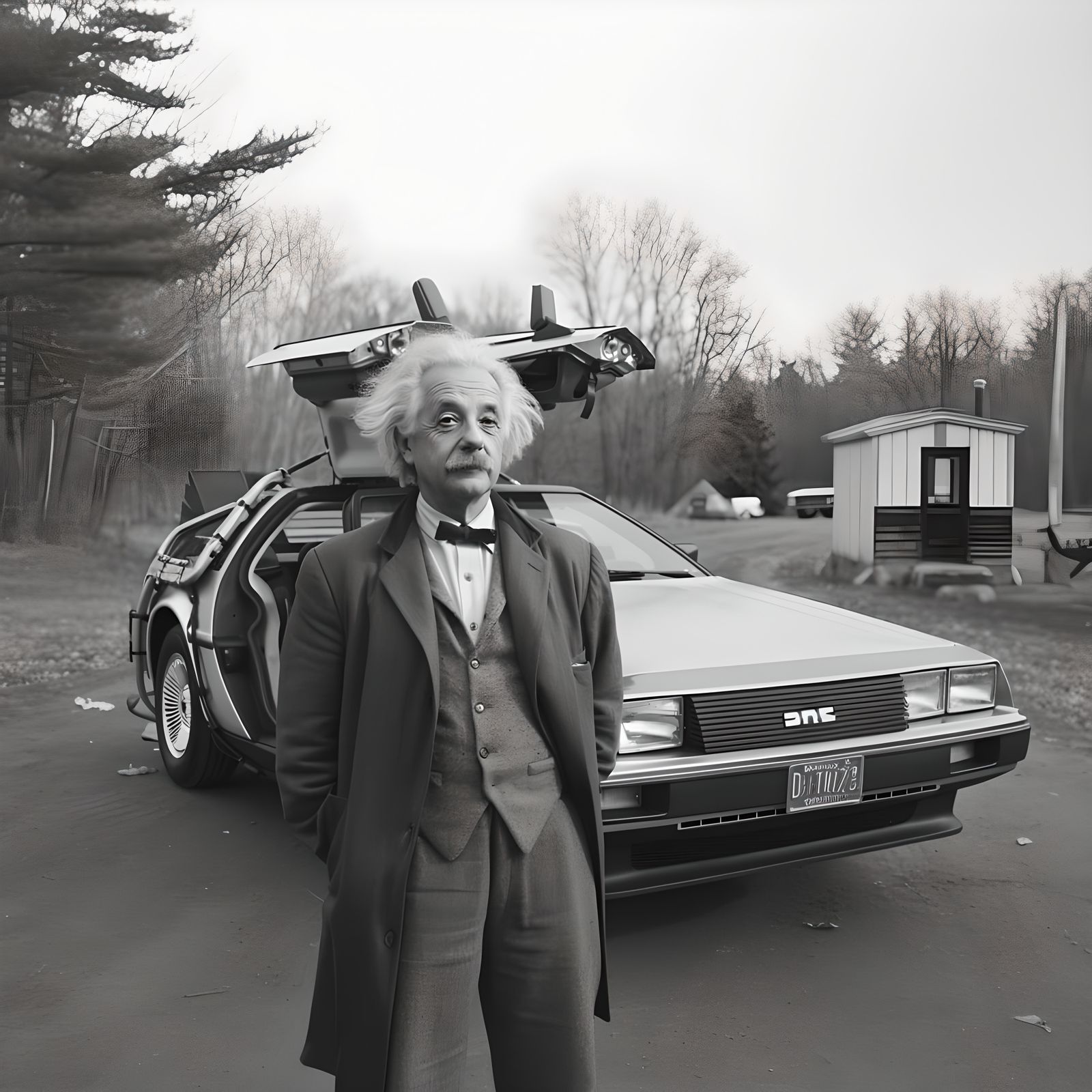 Albert Einstein traveling to 1985