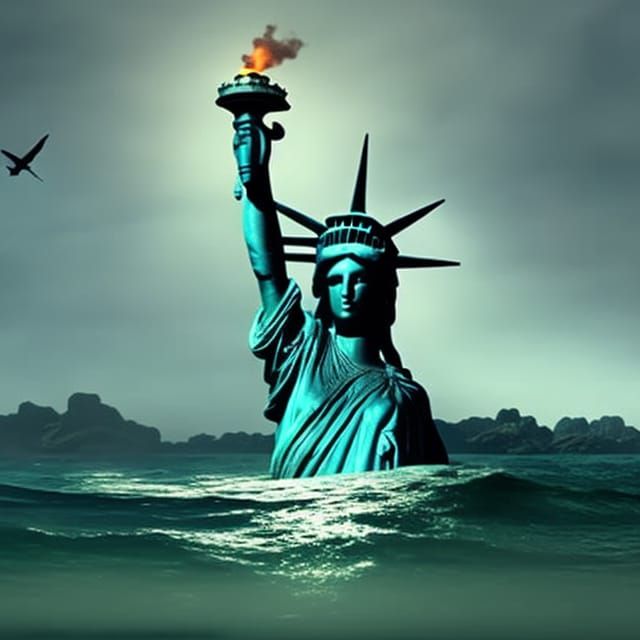 Liberty is drowning - AI Generated Artwork - NightCafe Creator