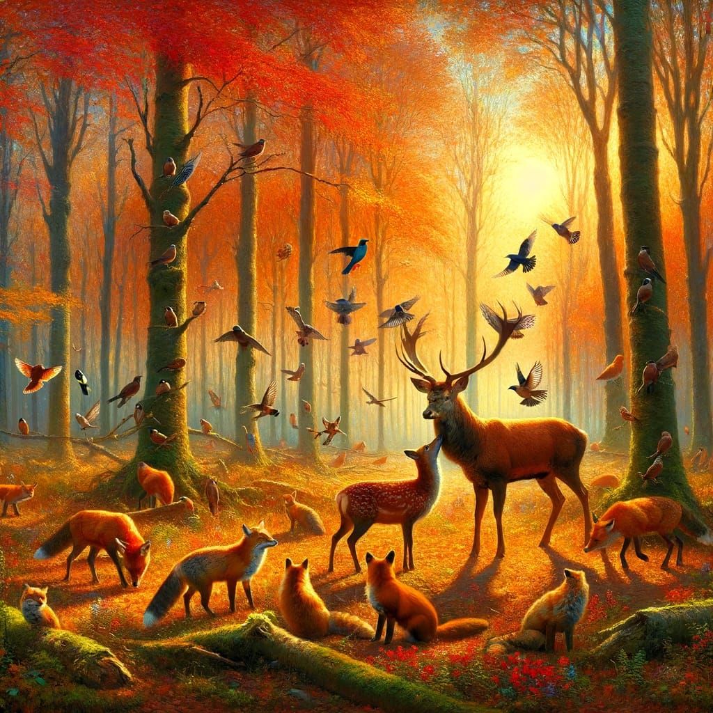 Affectionate autumn, a celebration in the forest