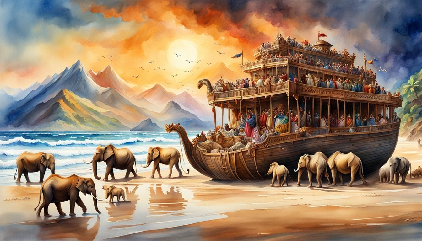 Mount Ararat Overlooking Noah's Ark (Genesis:8.4)  by @doGooder