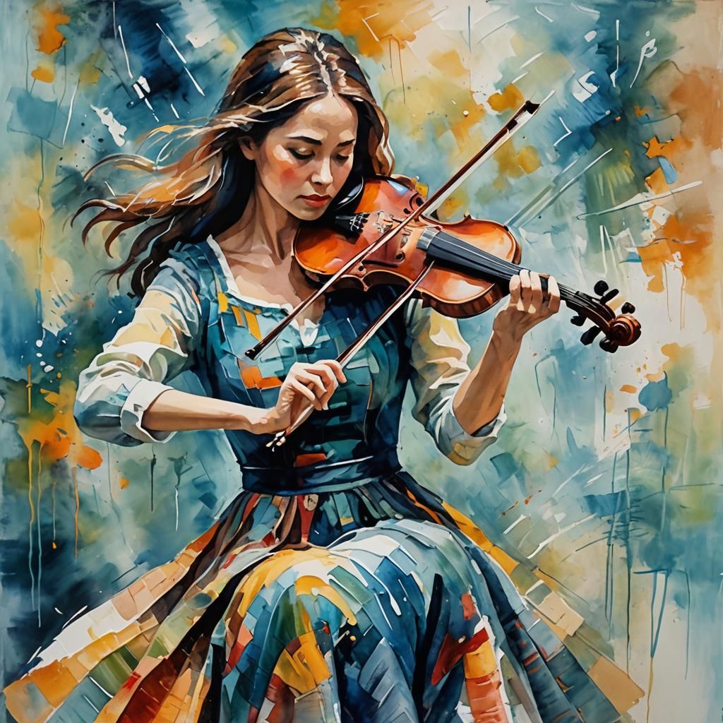 Playing violin