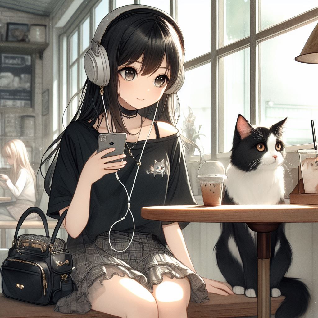 enjoying a caffe with latte