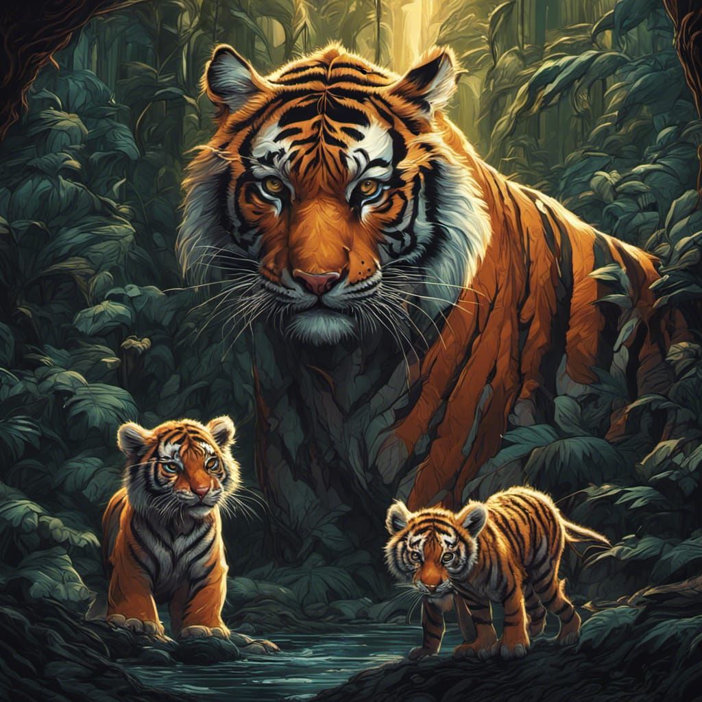 Tiger Family  by @Quibbles